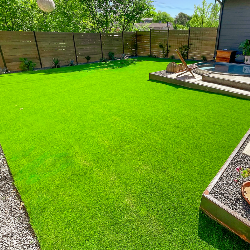 Sunny residential backyard of a customer who might ask 