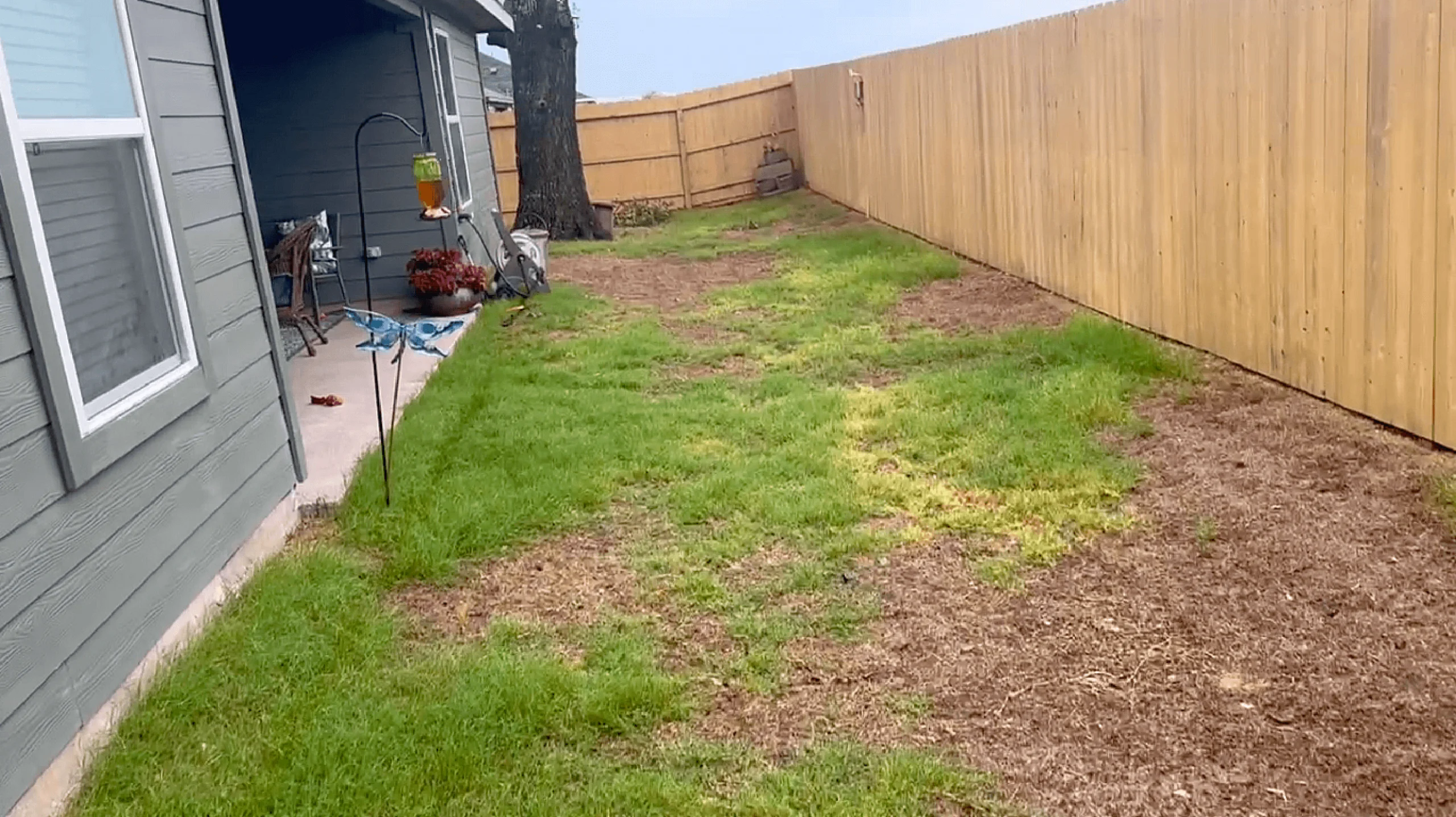 Before Artificial Turf - Muddy and patchy yard