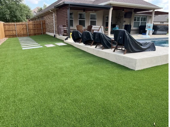 Artificial turf in Liberty Hill around a pool