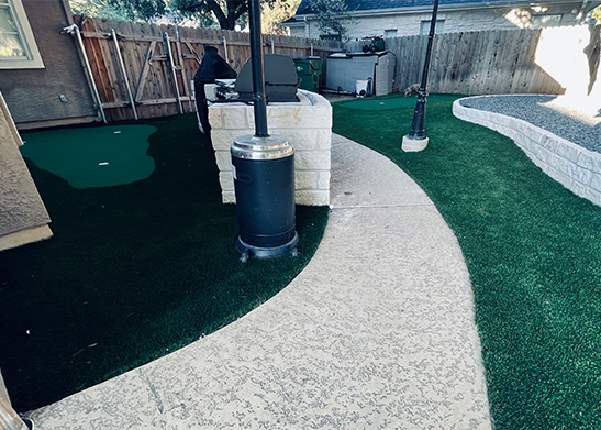 artificial turf backyard installation