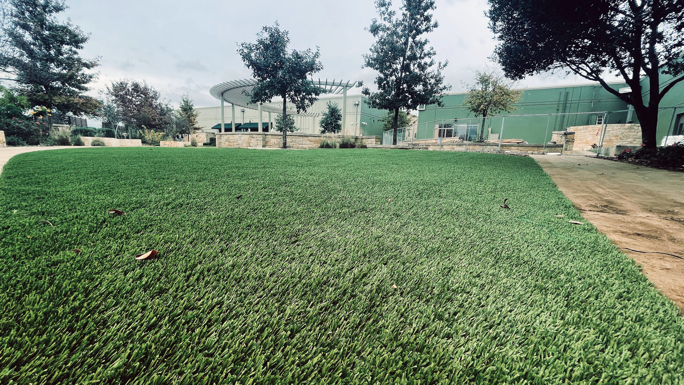 commercial artificial turf installation